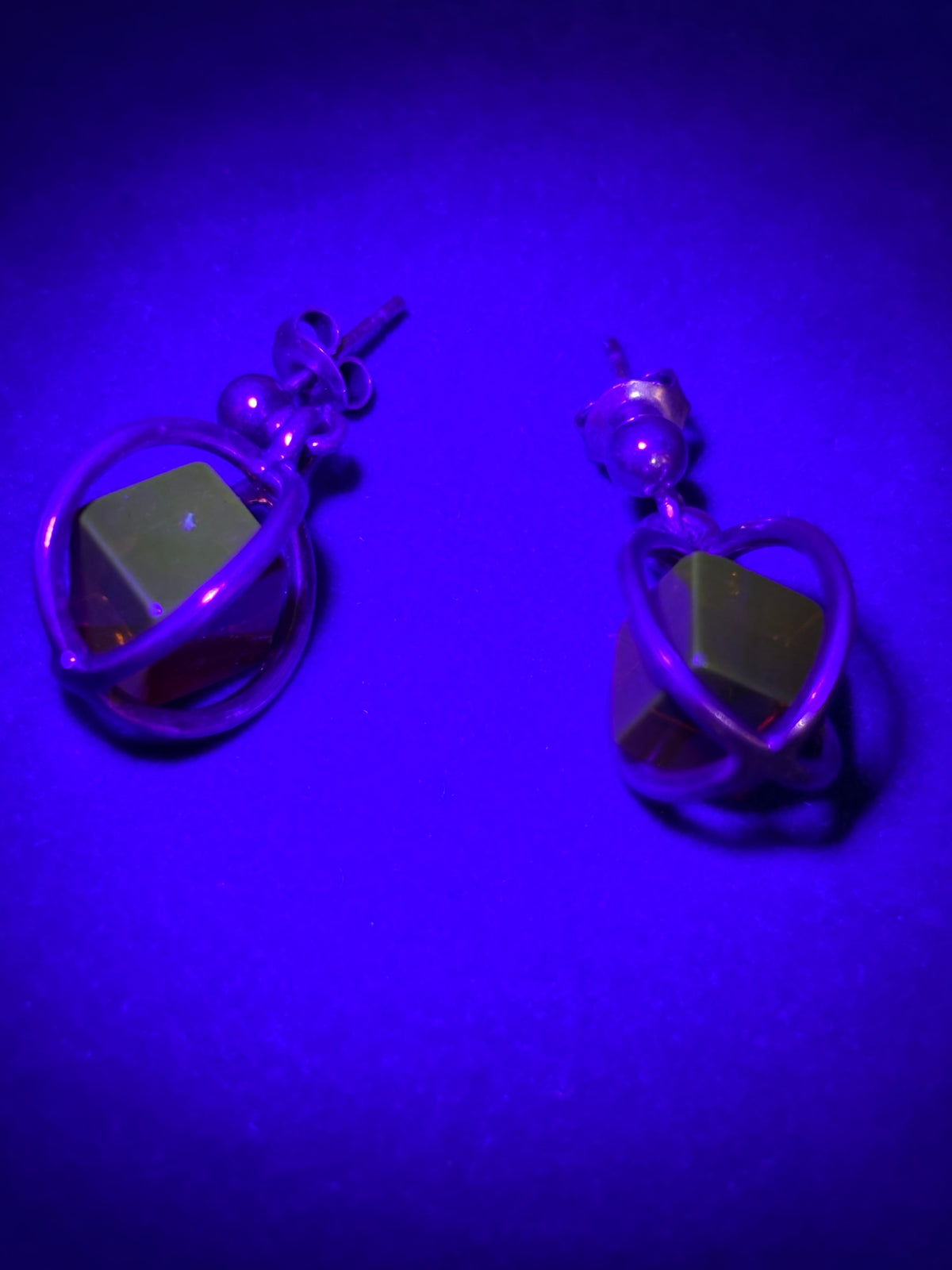 Sterling Silver Square Amber Earrings