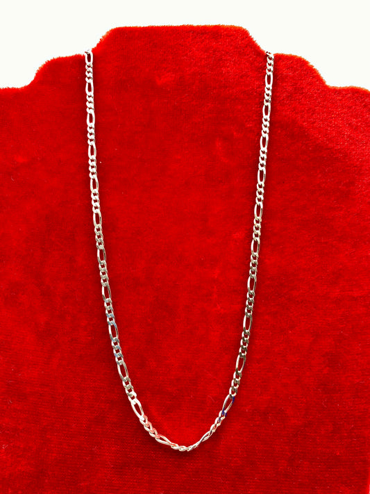 Sterling Silver Thin Figaro Chain Necklace