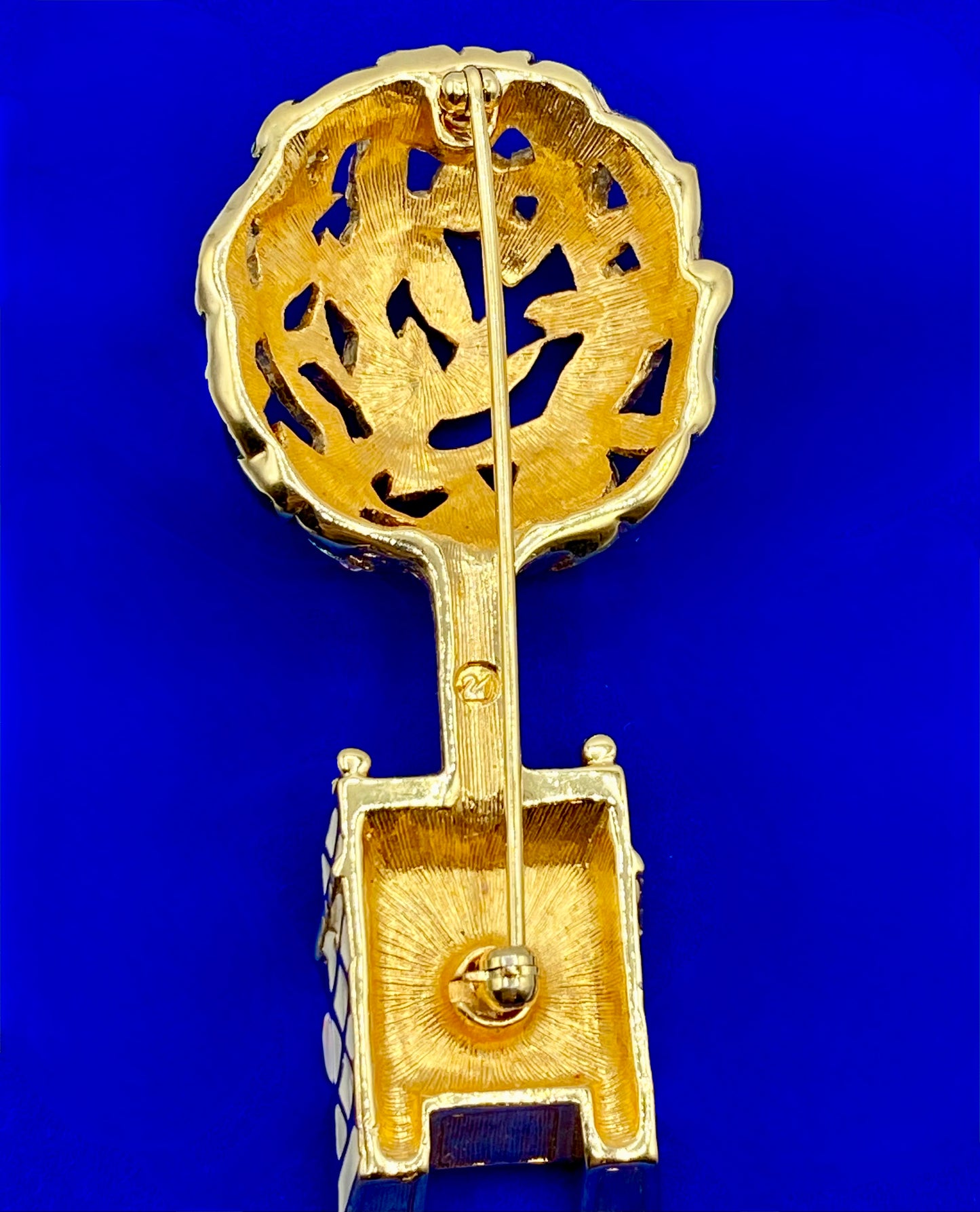 Vintage Swarovski Enameled Topiary Tree Brooch