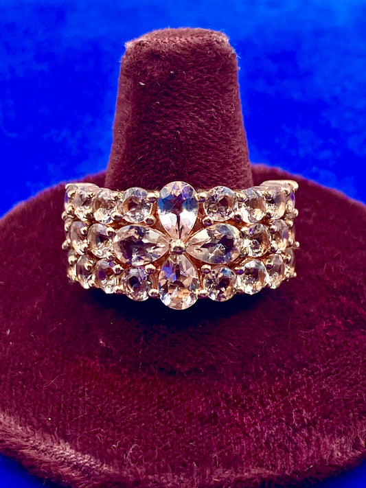 Sterling Silver Vermeil Morganite Ring