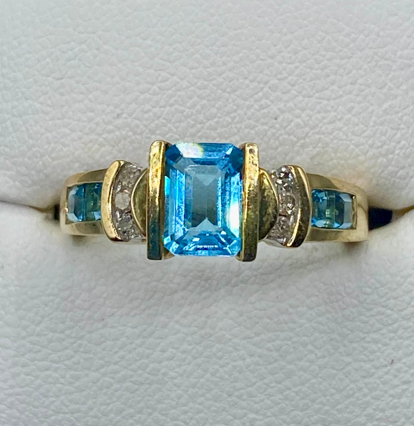 10K Gold Topaz & Diamond Ring
