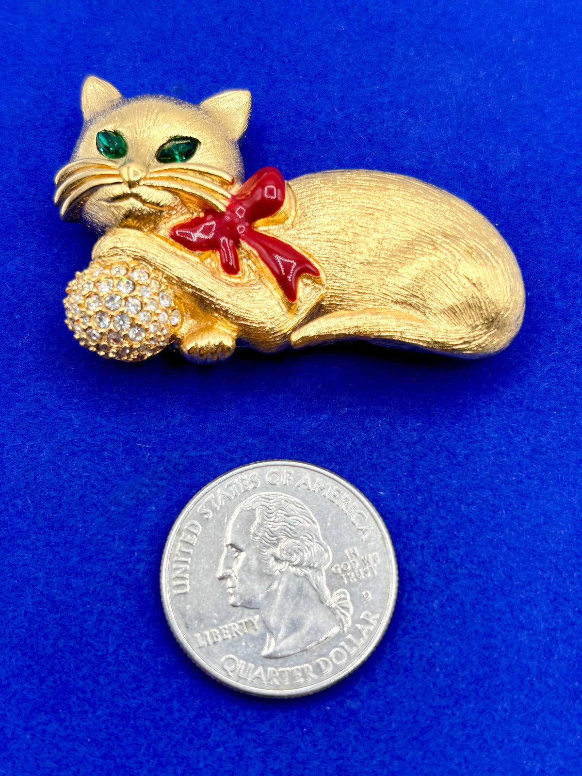 Vintage Napier Gold Tone & Enameled Cat Brooch
