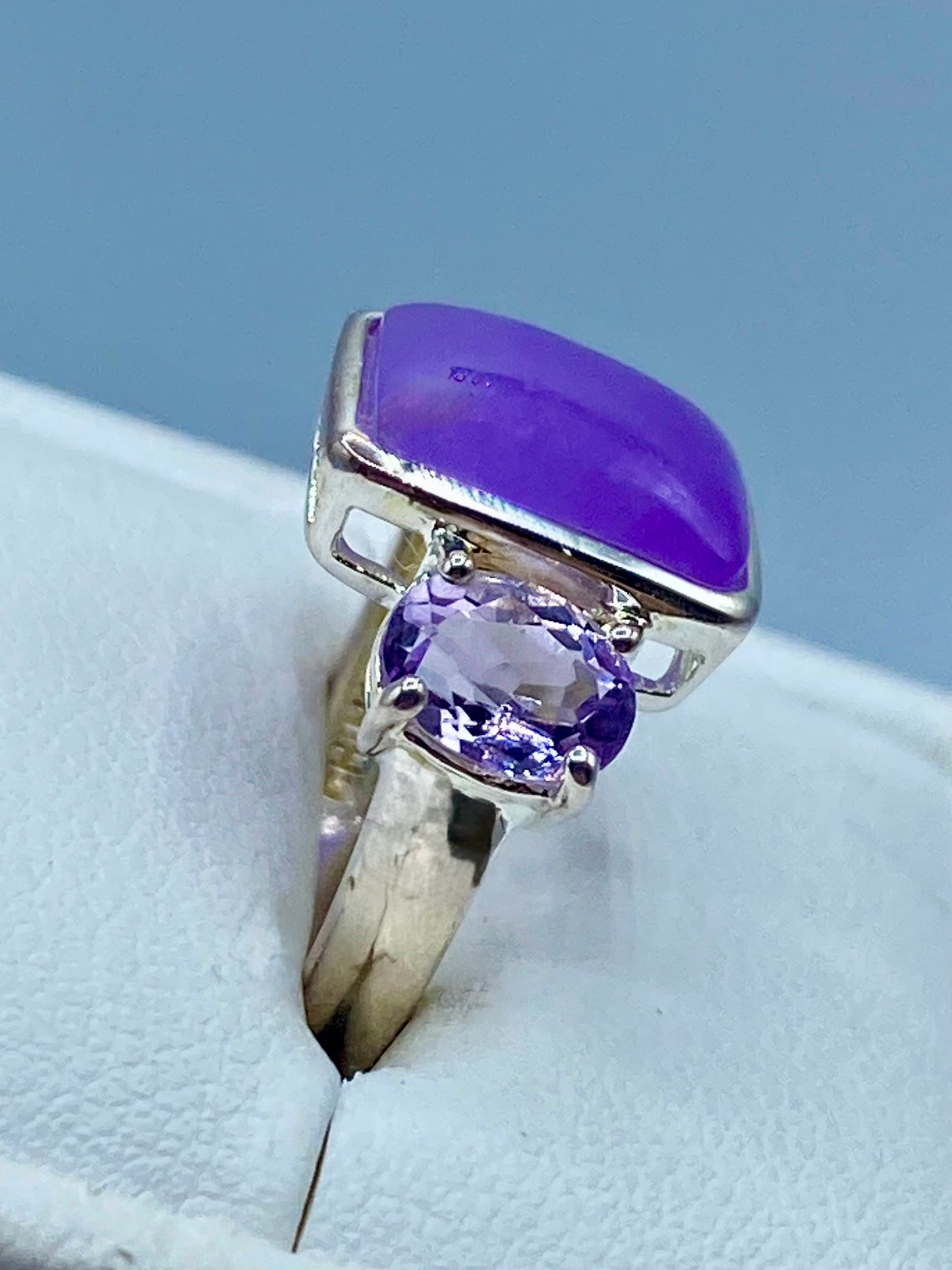 Stering Silver Ross Simmons Purple Hade & Amethyst Ring