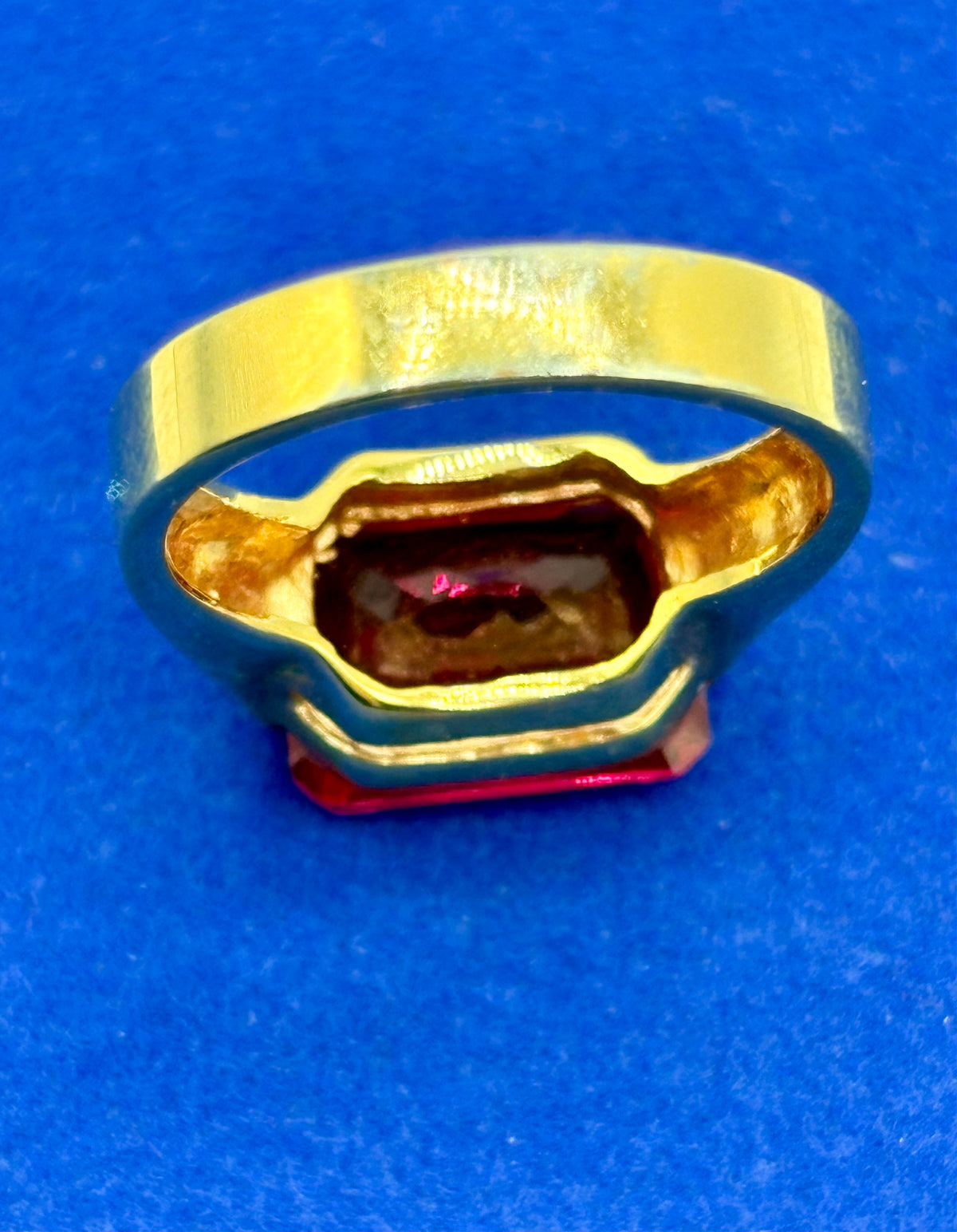 Vintage Gold Tone & Faceted Ruby Ring
