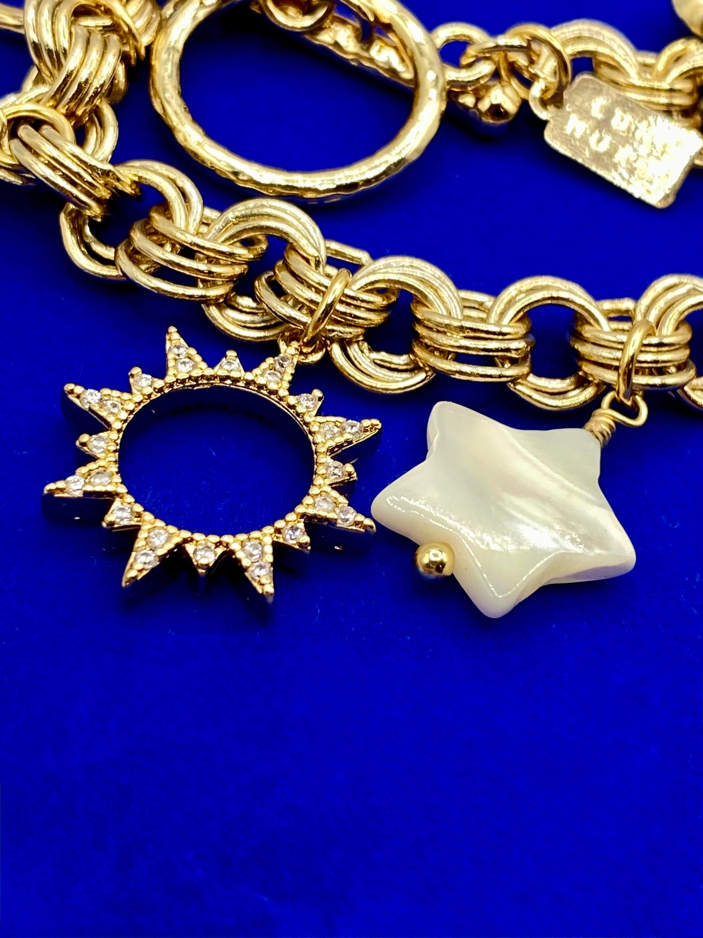 Luna Norte Gold Tone Charm Bracelet