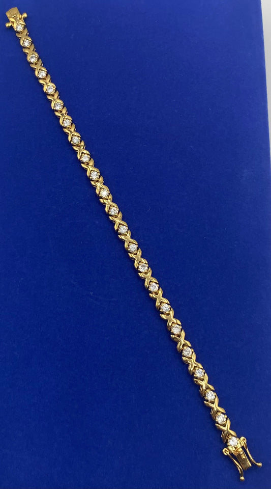Gold Tone CZ Tennis Bracelet