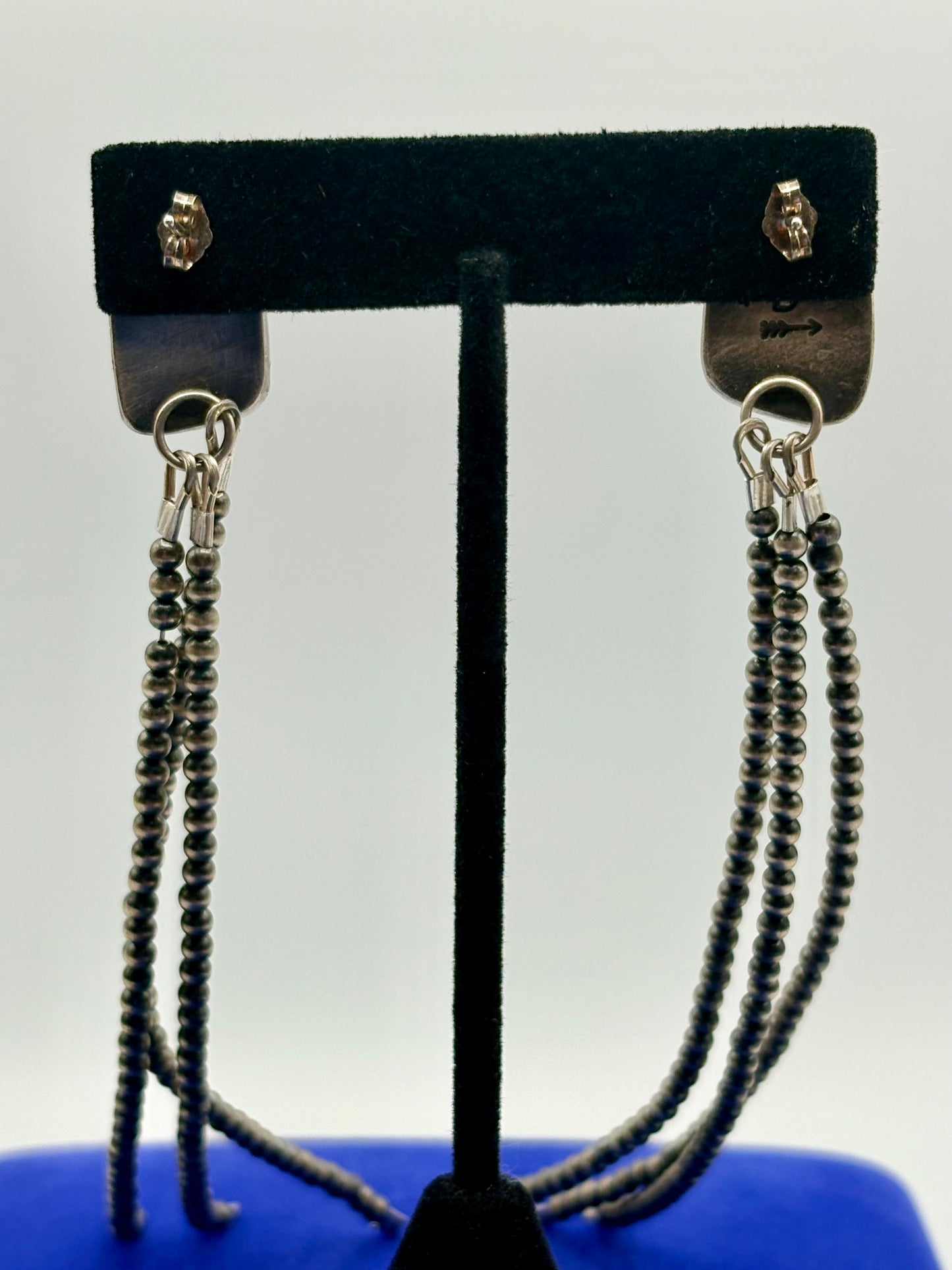 Sterling Silver Southwestern Turquoise LONG Tassel Earrings