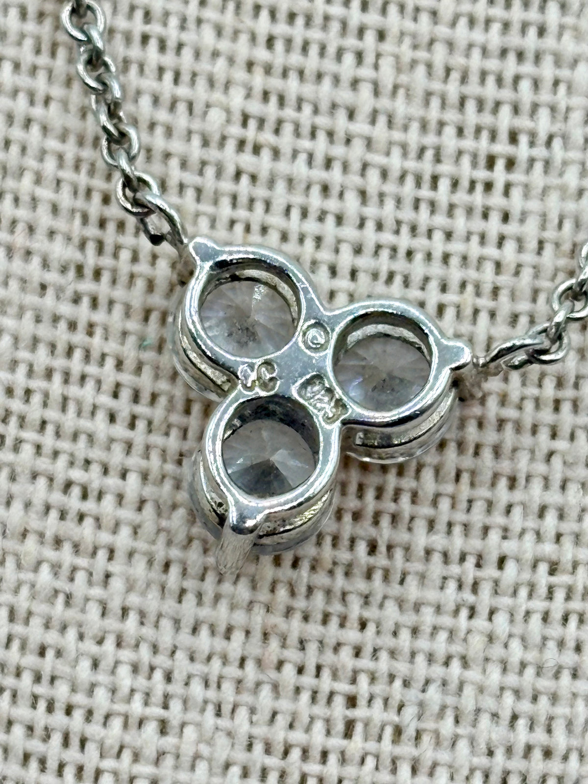 Sterling Silver Triple CZ Necklace