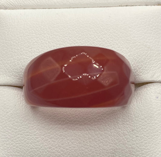 Faceted Carnelian Ring