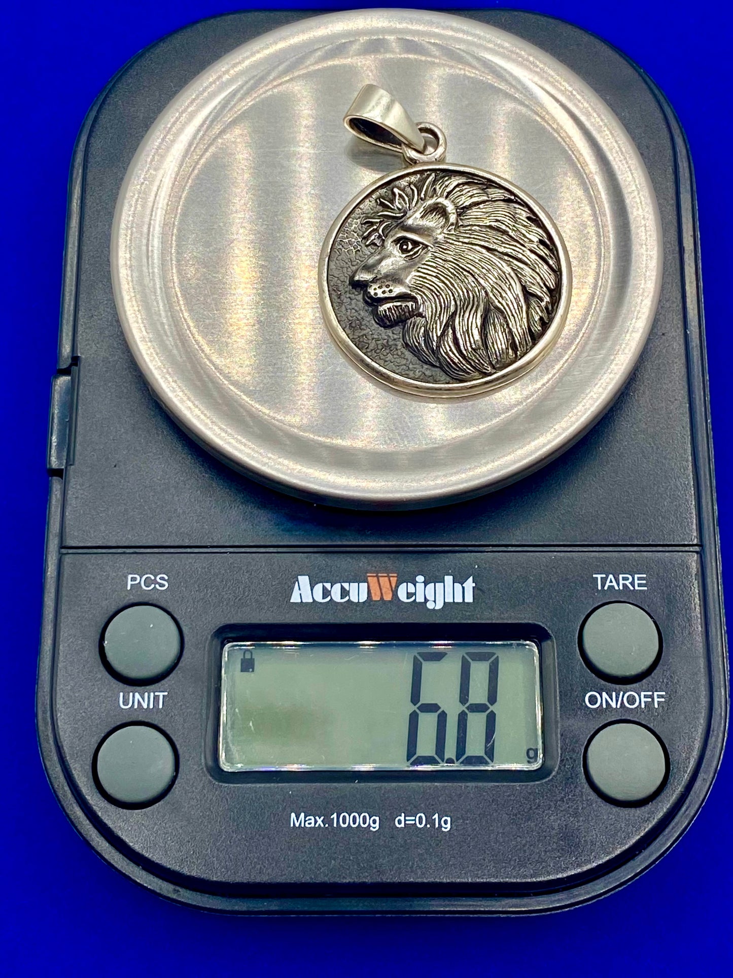 Sterling Silver Lion Head Pendant