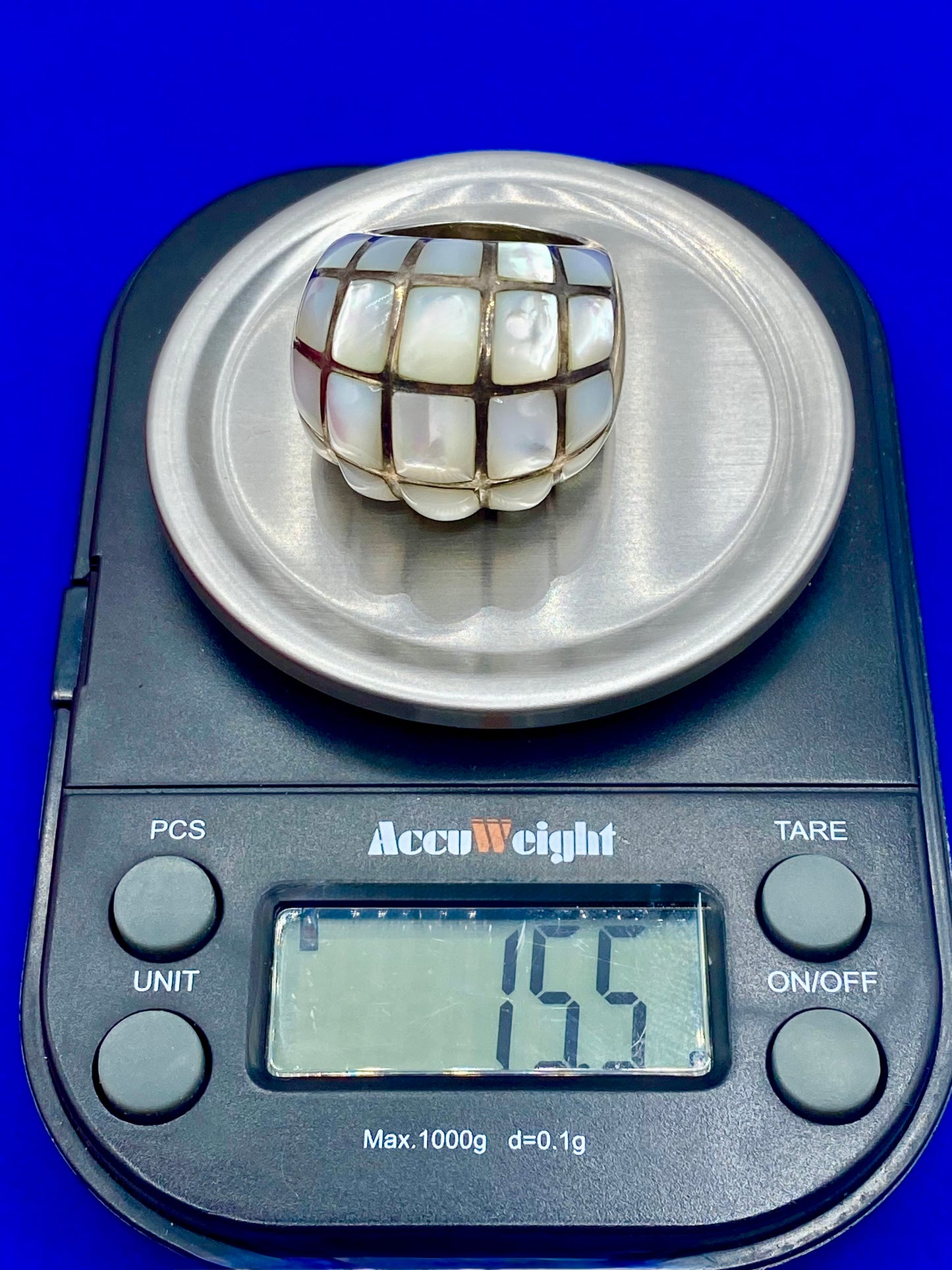 Sterling Silver Mother of Pearl Dome Ring