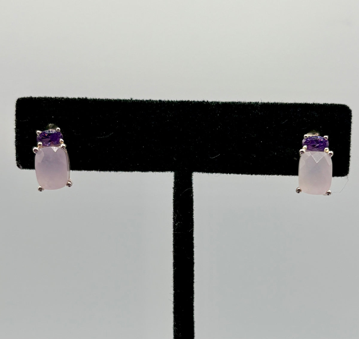 Avon Sterling Silver Faceted Purple Amethyst Earrings