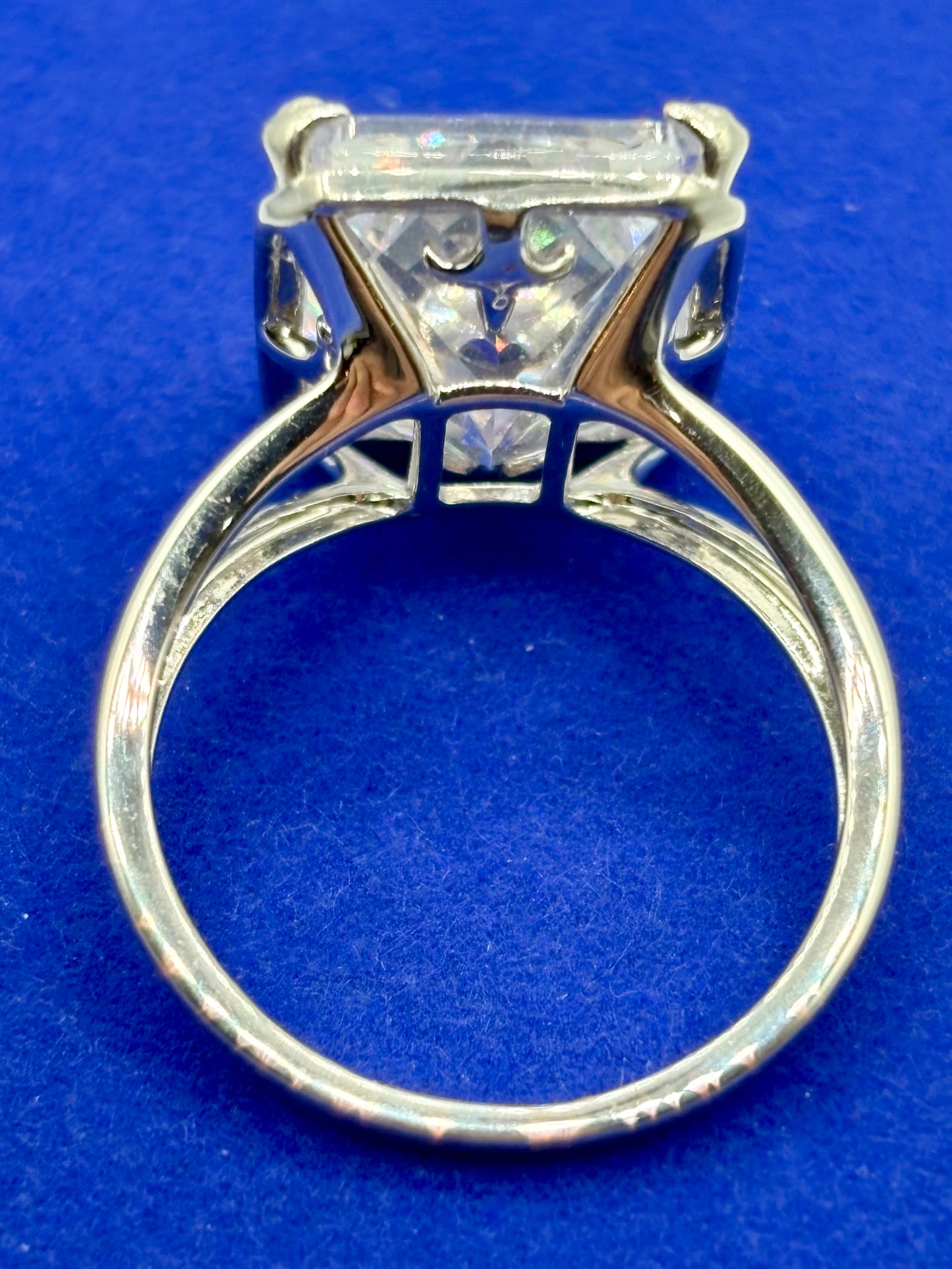 Silver Tone Crystal Statement Ring