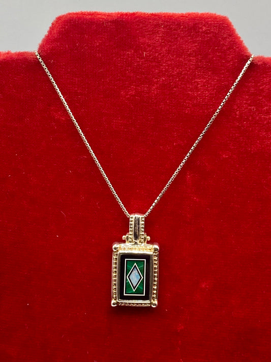 Whitney Kelly WK Onyx/Malachite/Opal Sterling Silver Necklace