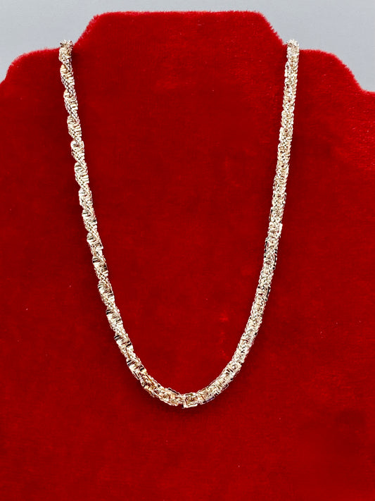 Sterling Silver Twisted Rope Chain Necklace