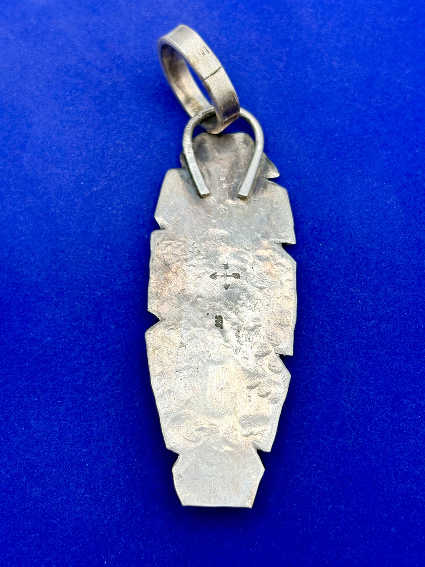 Sterling Silver Southwestern Turquoise & Copper Star Feather Pendant