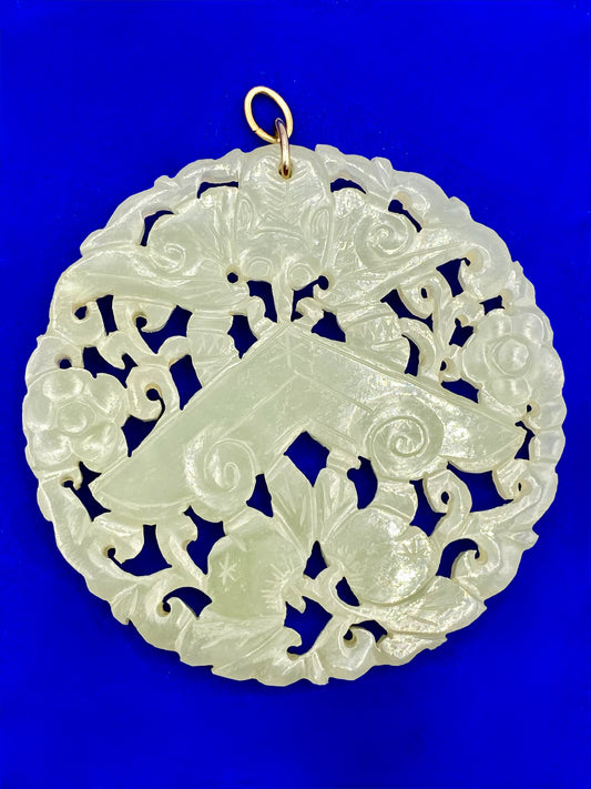 Huge Jade Asian Pendant