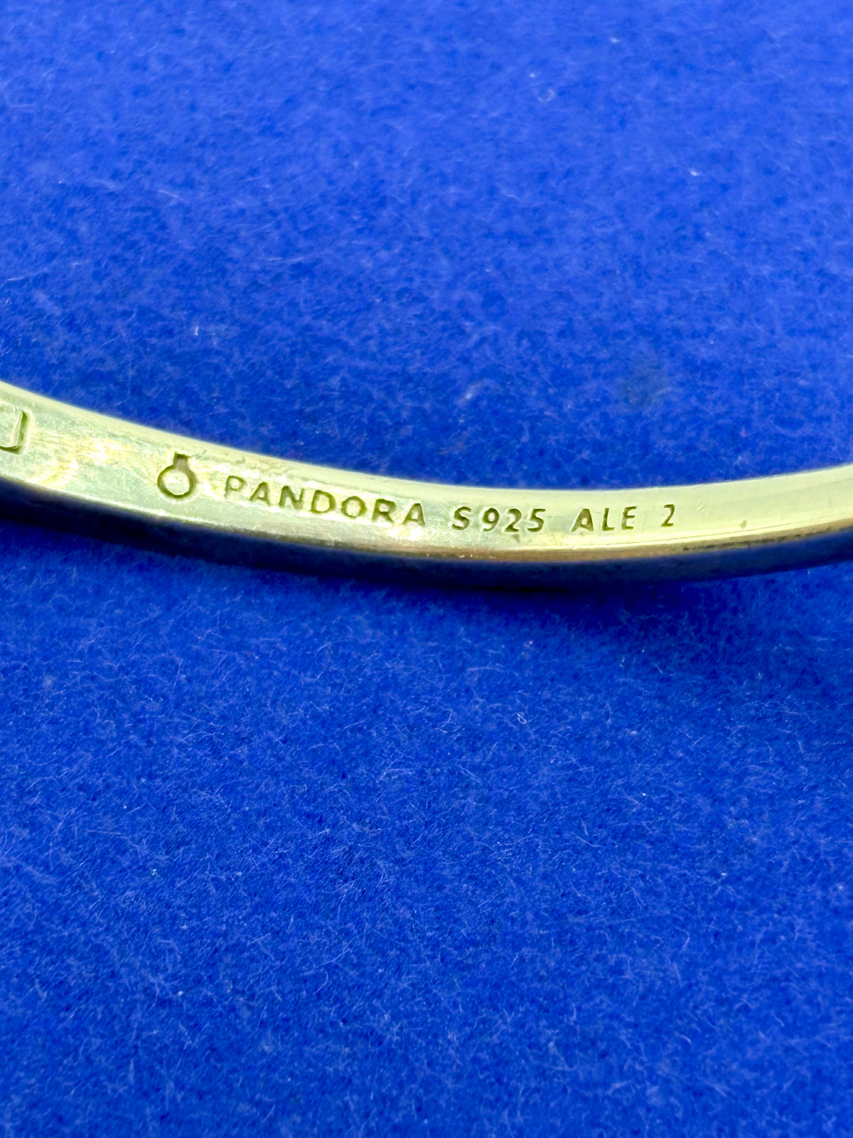 Pandora Sterling Silver & CZ Hinged Bangle Bracelet