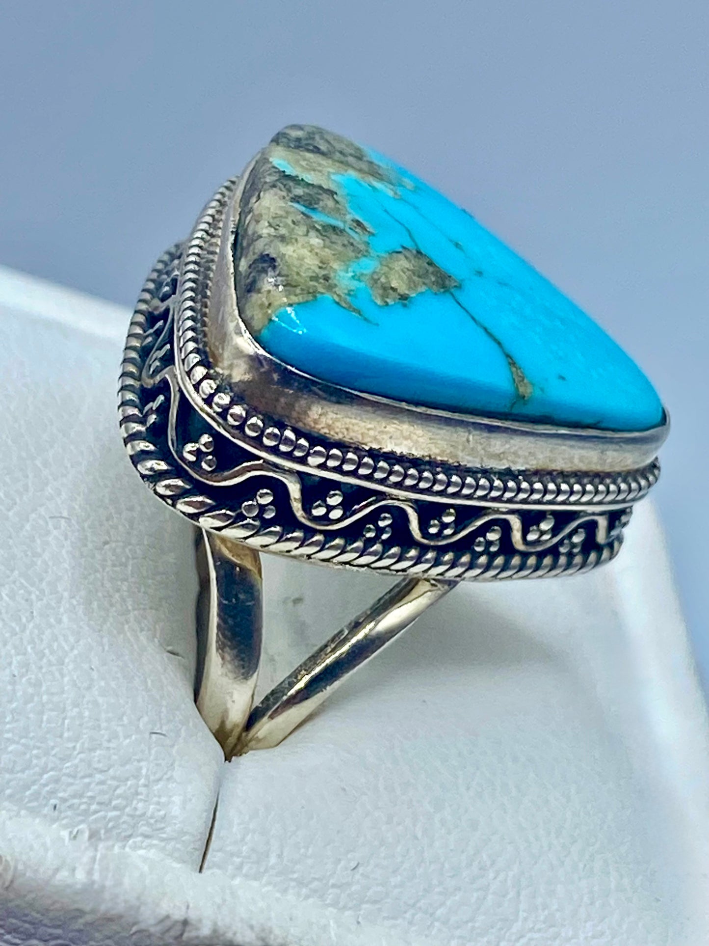 Sterling Silver Turquoise Triangle Ring