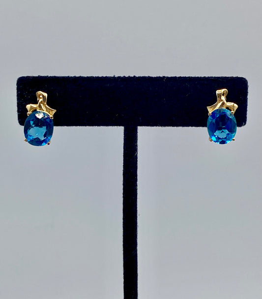 14K Gold Topaz Earrings