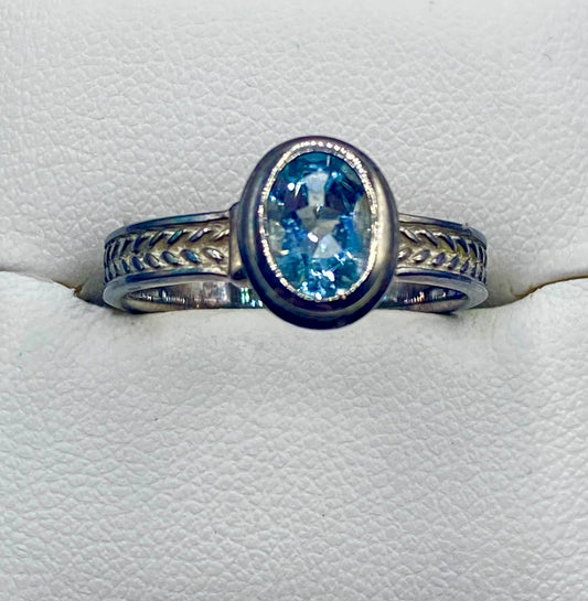 Sterling Silver Aquamarine Ring