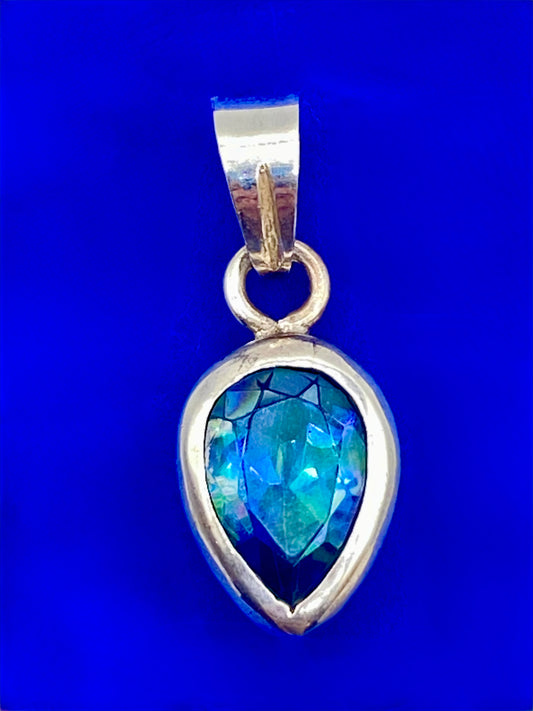 Sterling Silver Mystic Topaz Teardrop Pendant