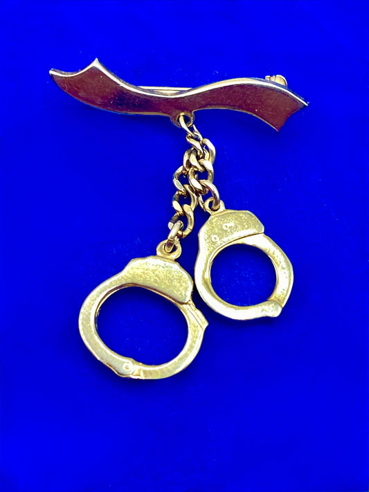 Vintage Gold Tone Handcuff Brooch