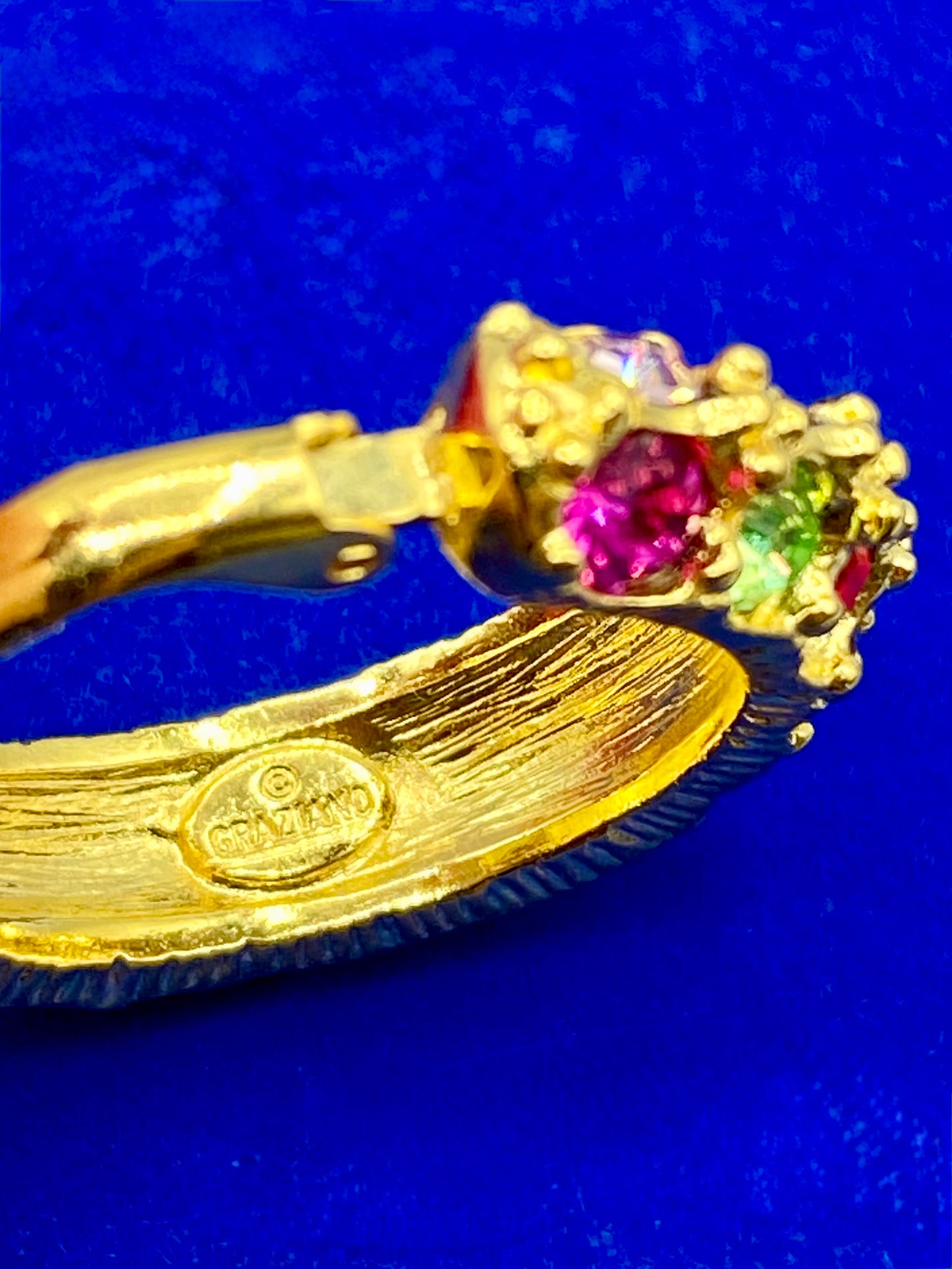 Graziano Gold Tone Rhinestone Clip Ons