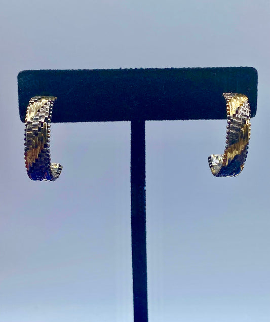 Sterling Silver Riccio Half Hoop Earrings