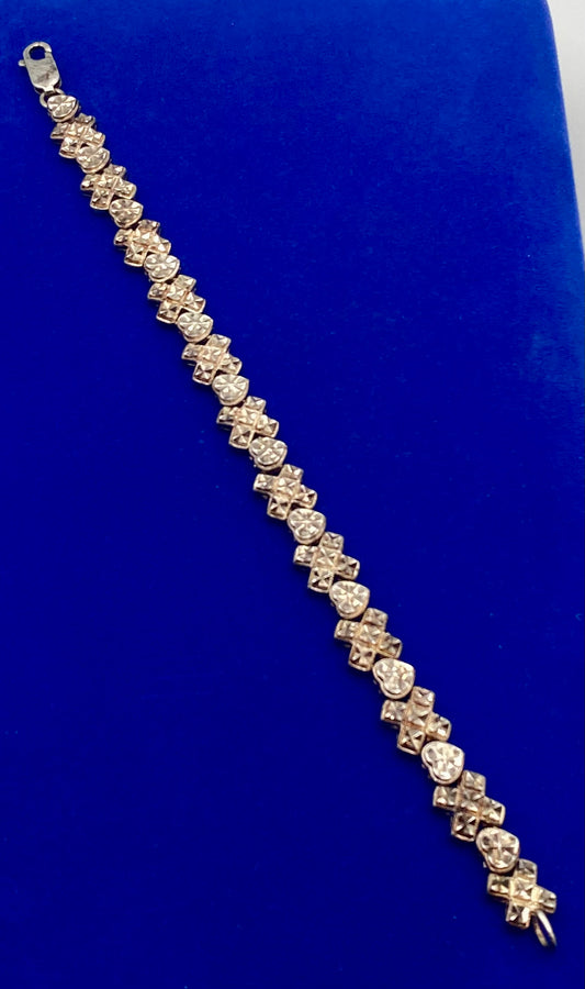 Beverly Hills Sterling Silver Hearts XOXO Love Bracelet