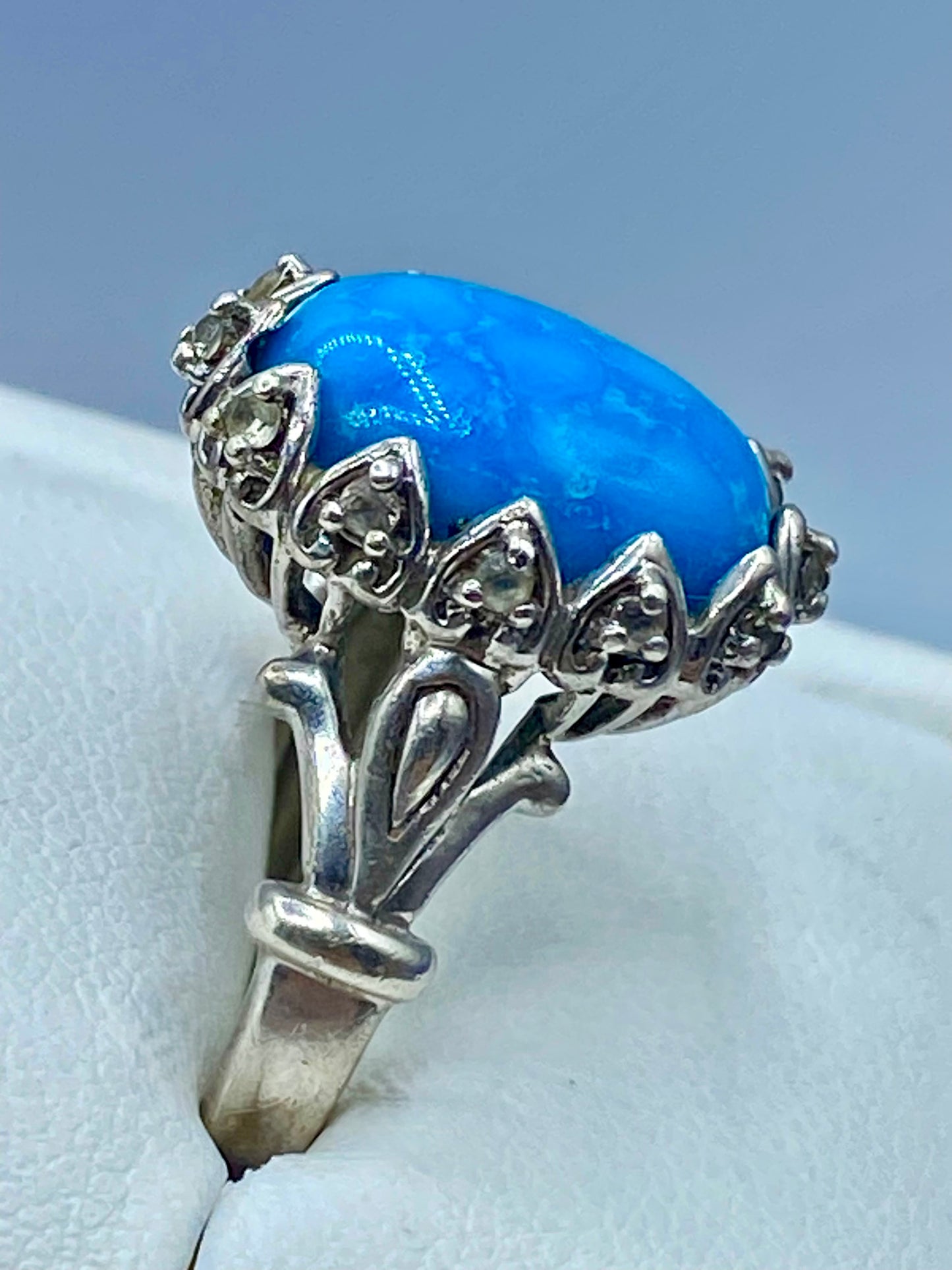 Sterling Silver Turquoise & Topaz Ring