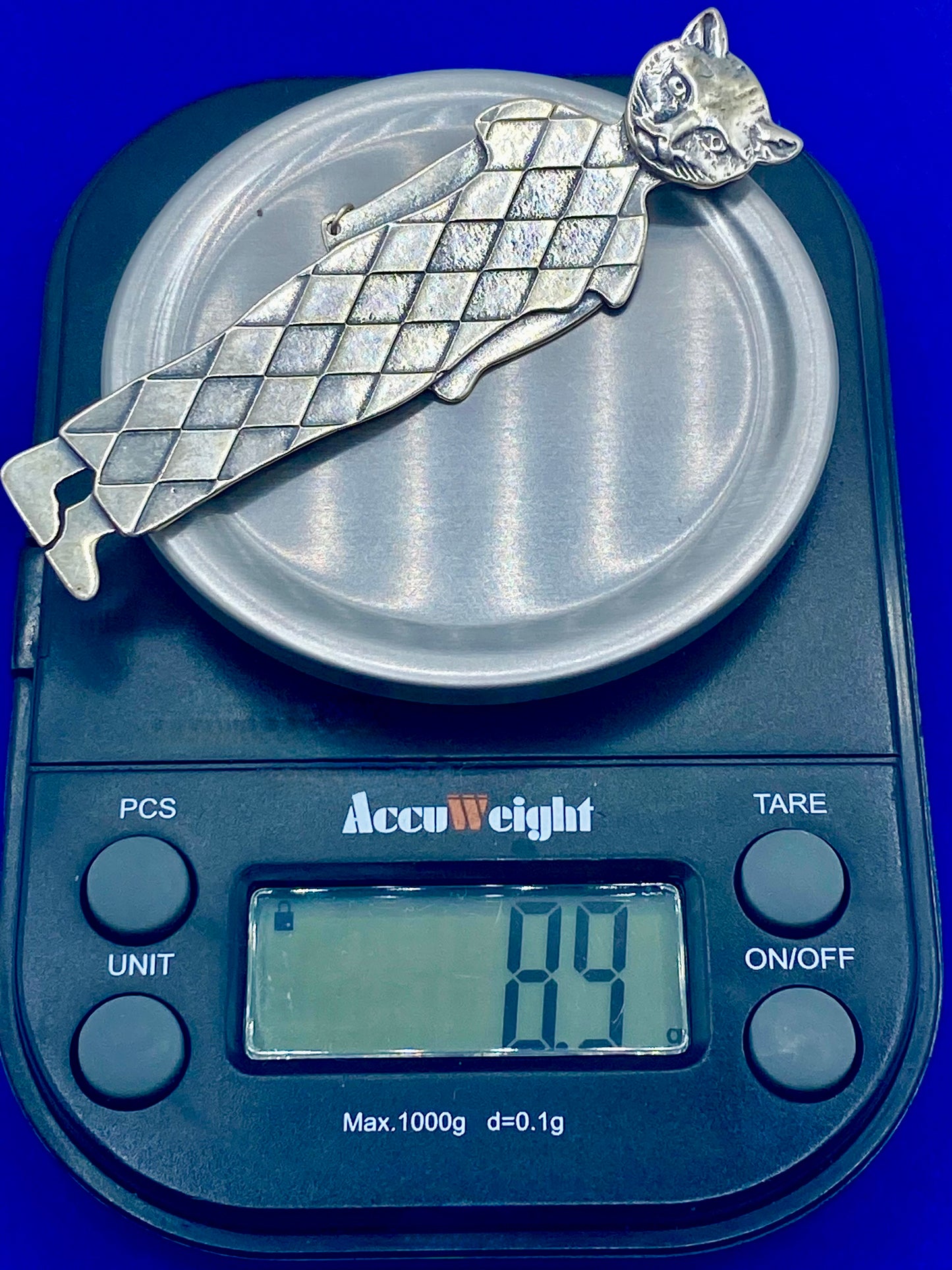 Sterling Silver Artisan Cat Person Brooch