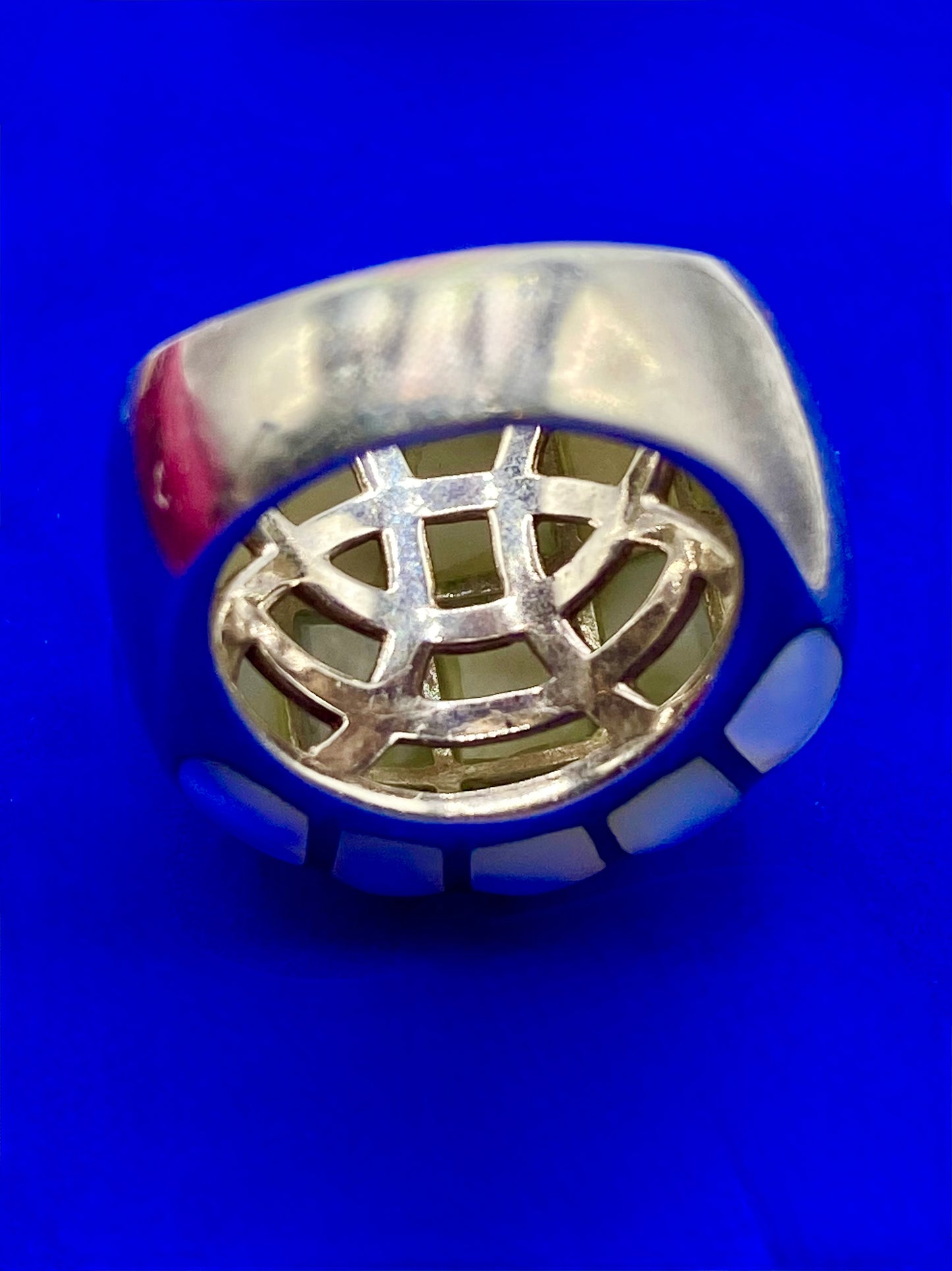 Sterling Silver Mother of Pearl Dome Ring