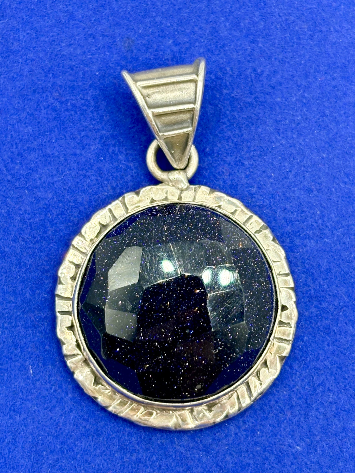 Sterling Silver Blue Sandstone Pendant