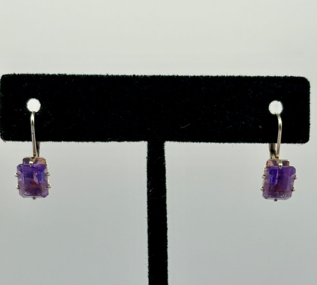 Sterling Silver Faceted Amethyst Earrings
