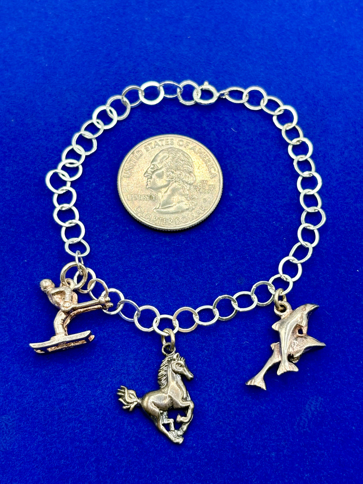 Vintage Sterling Silver Charm Bracelet