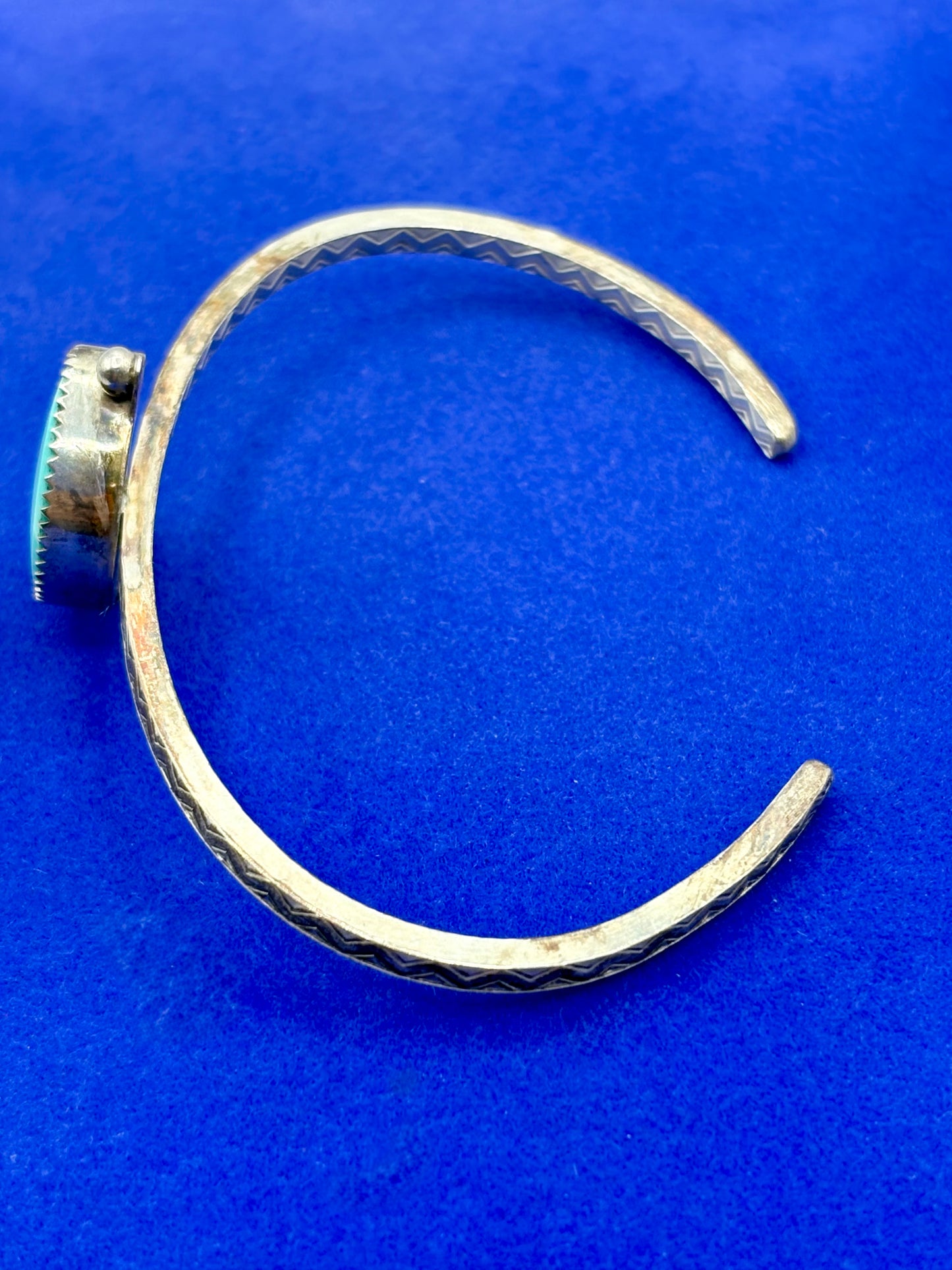 Sterling Silver Turquoise Crescent Moon Cuff Bracelet