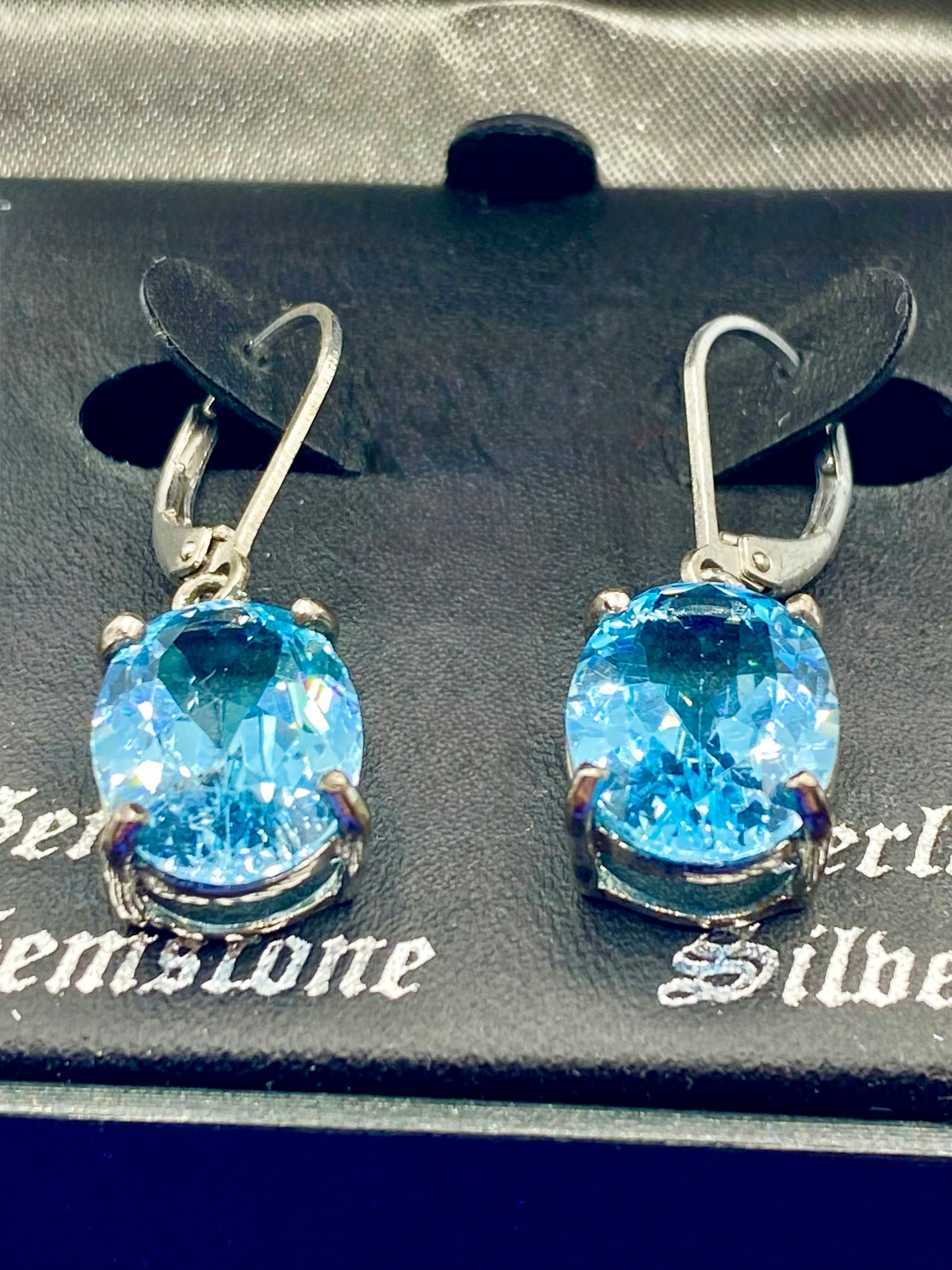Sterling Silver Blue Topaz Earrings