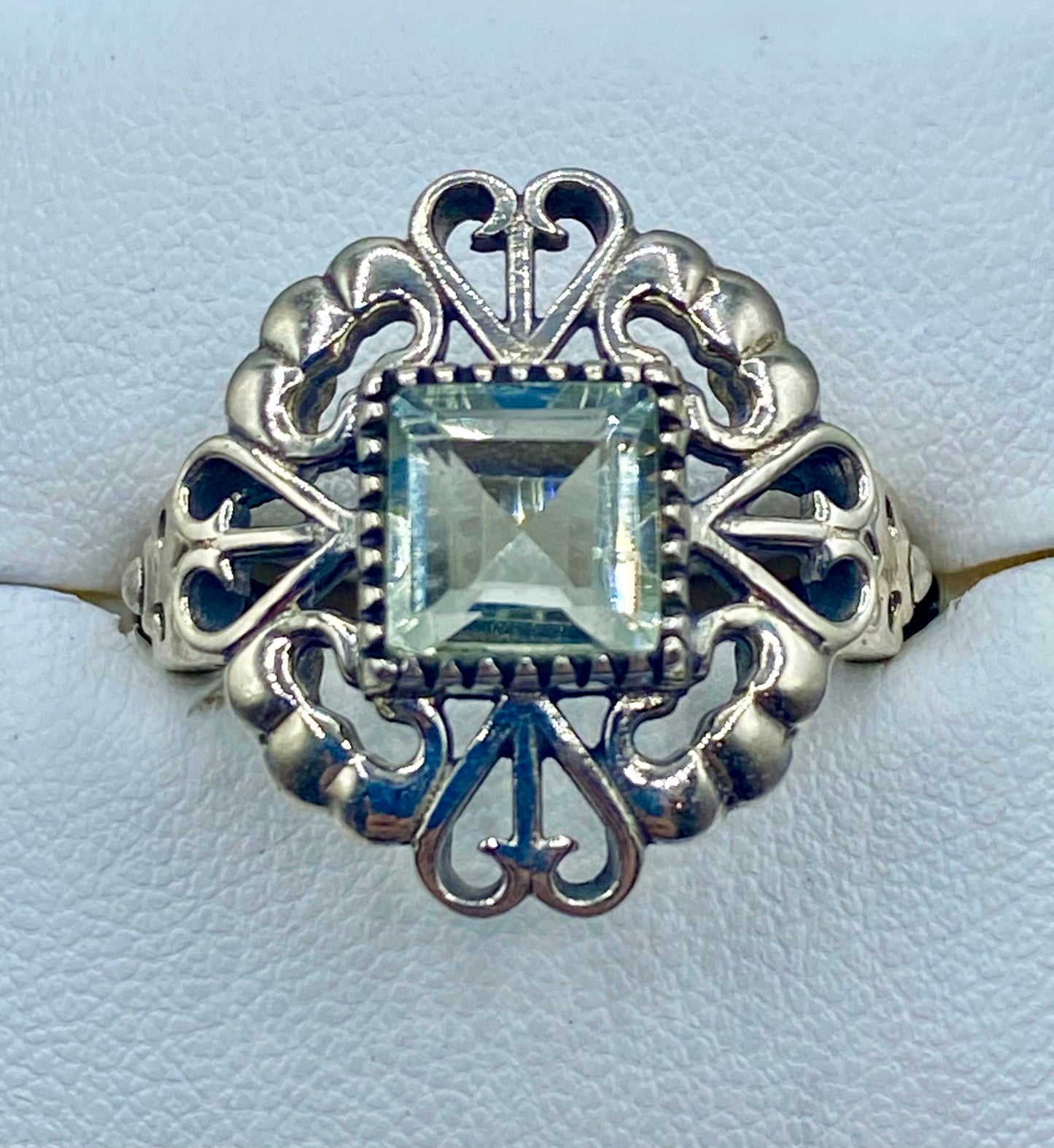 Sterling Silver Blue Topaz Heart Ring