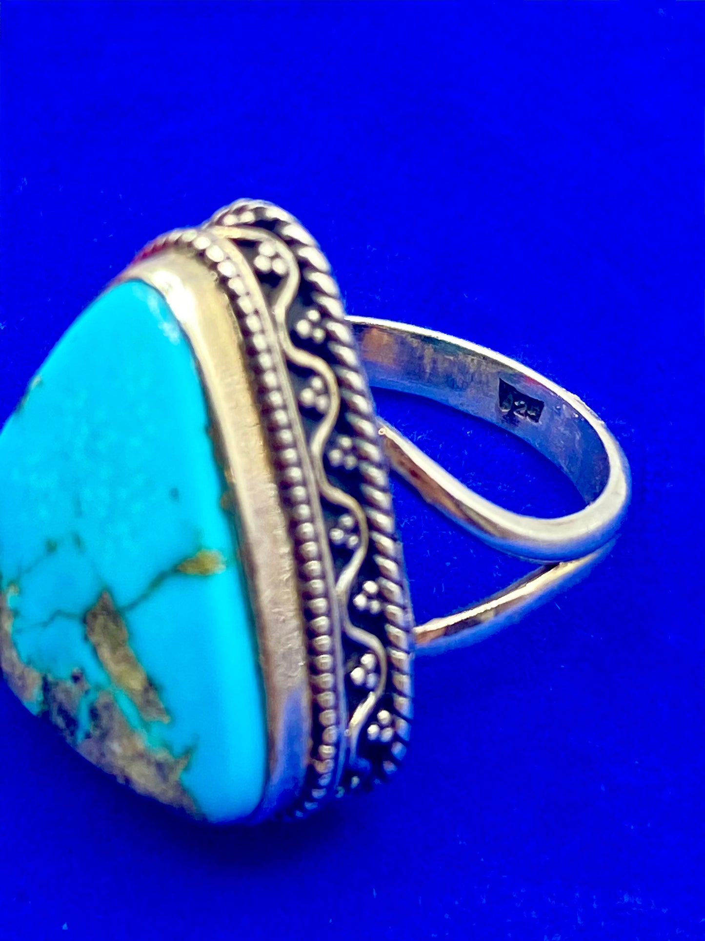 Sterling Silver Turquoise Triangle Ring
