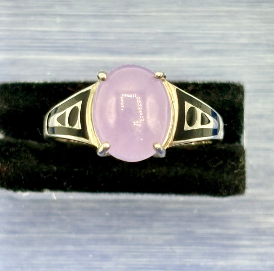 Sterling Silver CNA Purple Jade Ring
