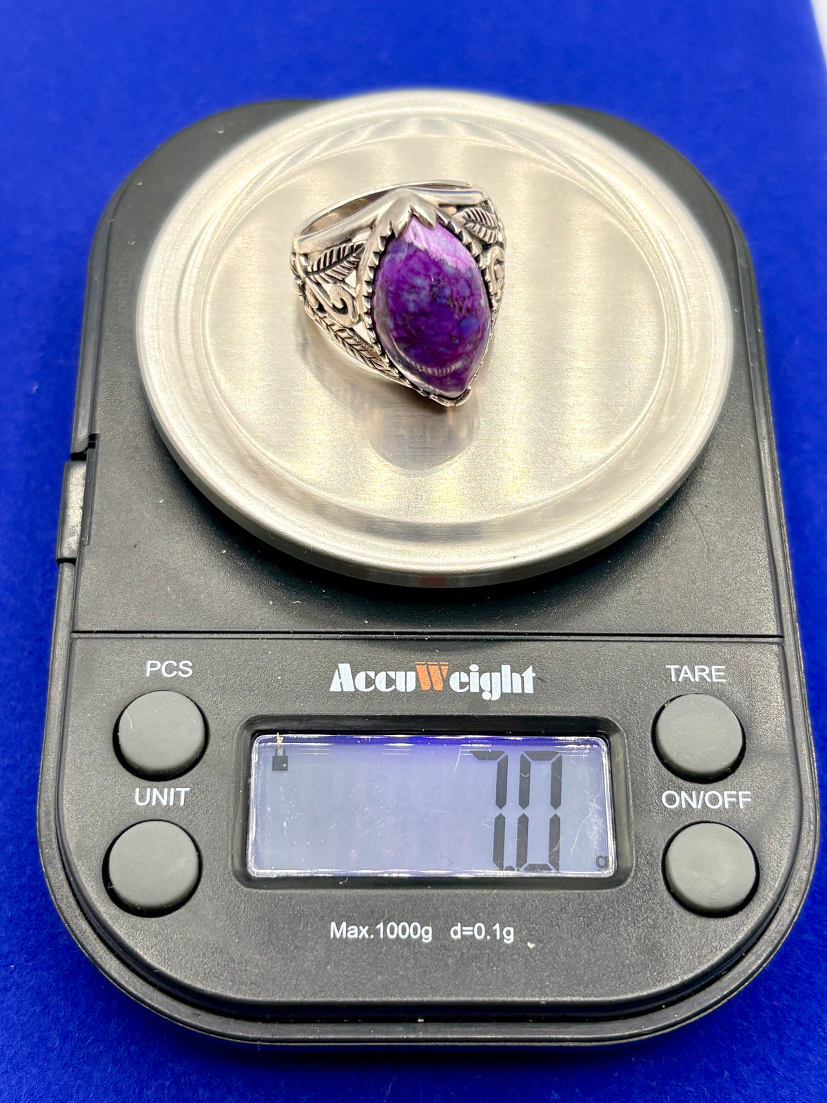 Sterling Silver NK Thailand Purple Turquoise Ring