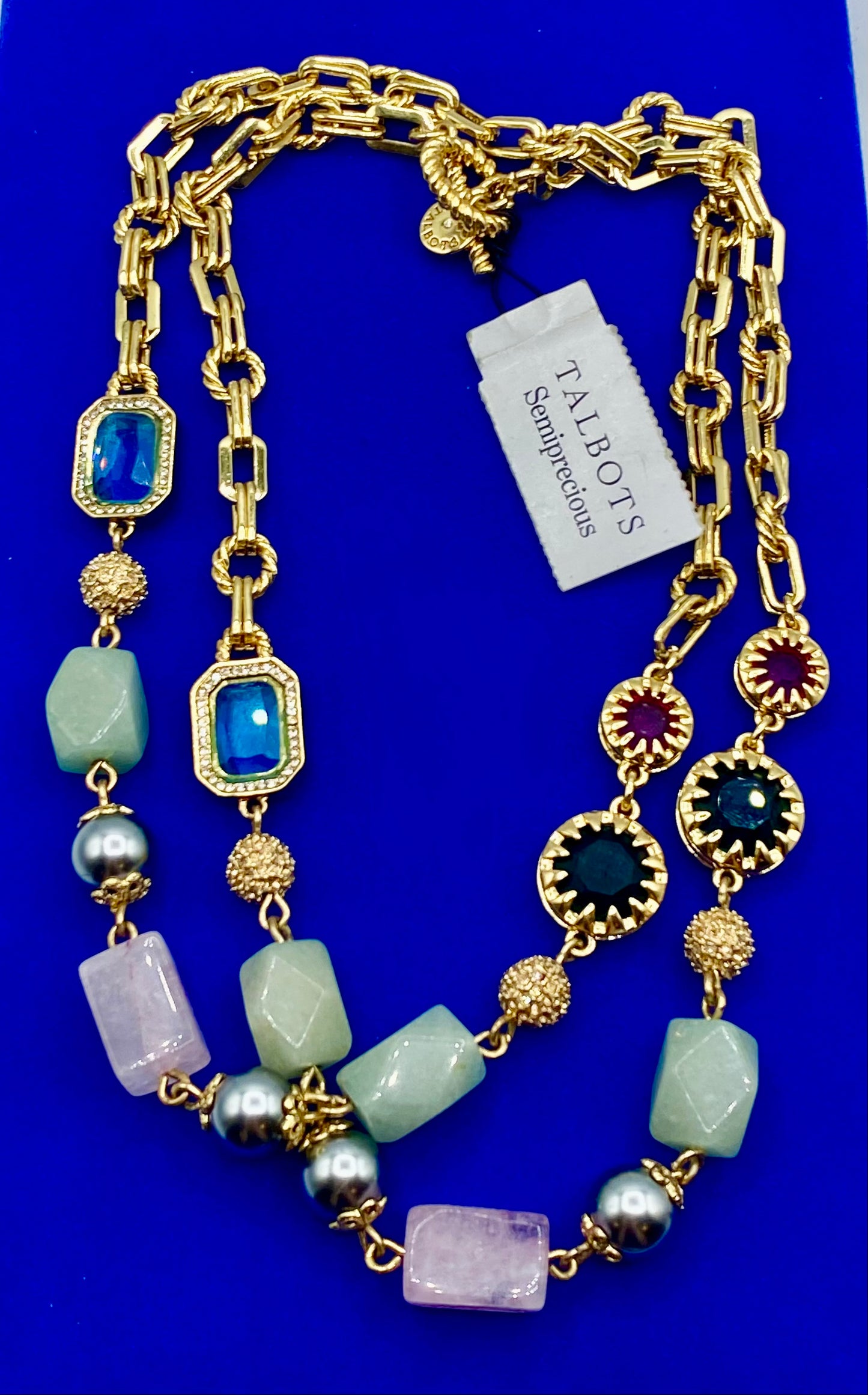 Talbots Rhinestone & Crystal Gold Tone Necklace NWT