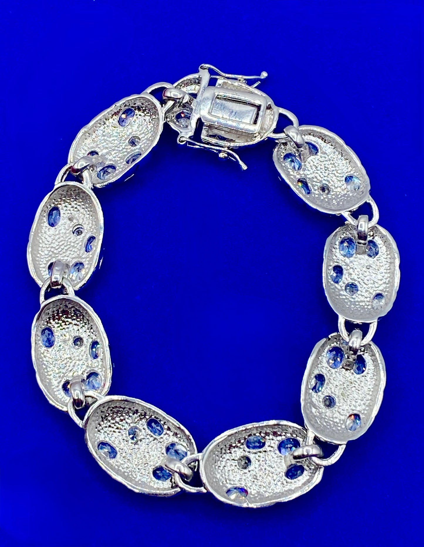 Silver Tone Glass Costume Tennis Bracelet
