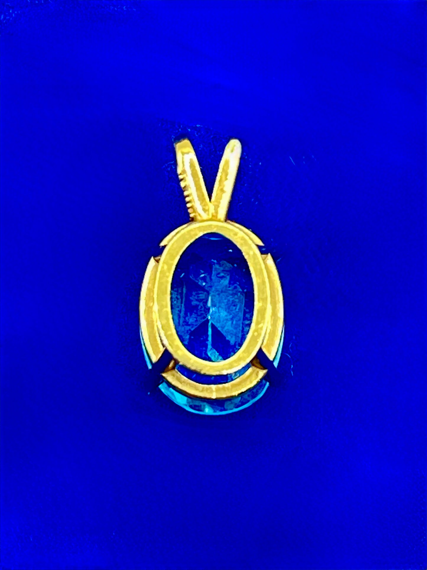 14K Gold Dainty Topaz Pendant