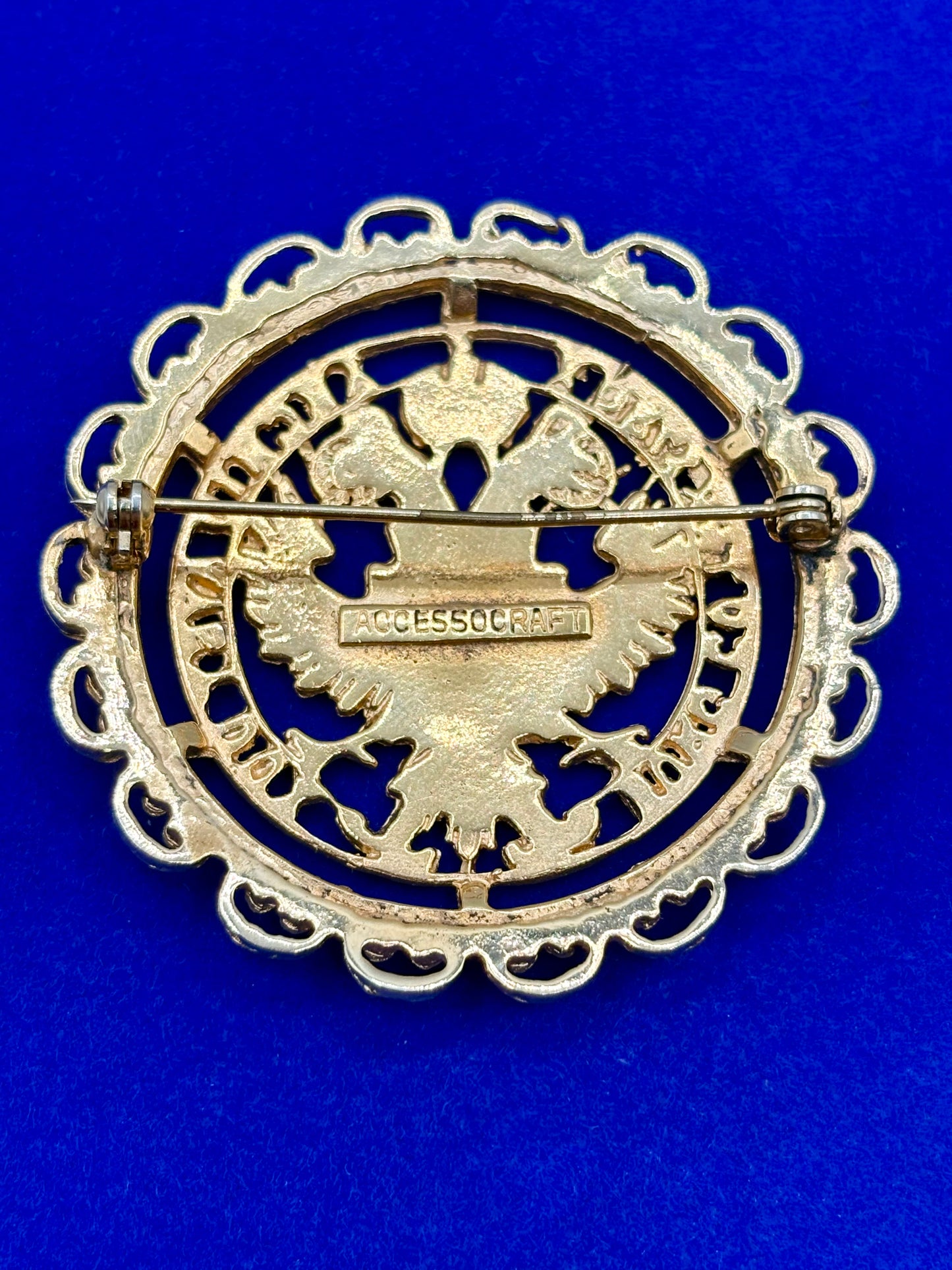 Vintage Gold Tone Maria Theresa Austrian Thaler Accessocraft Brooch