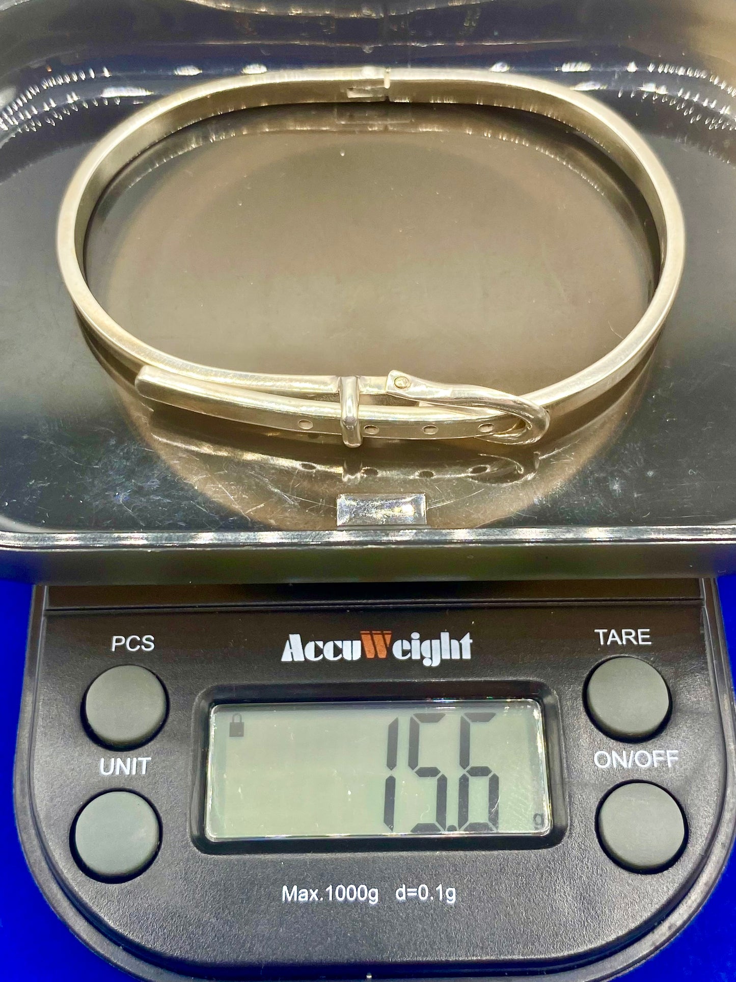 Sterling Silver Belt Bangle Bracelet