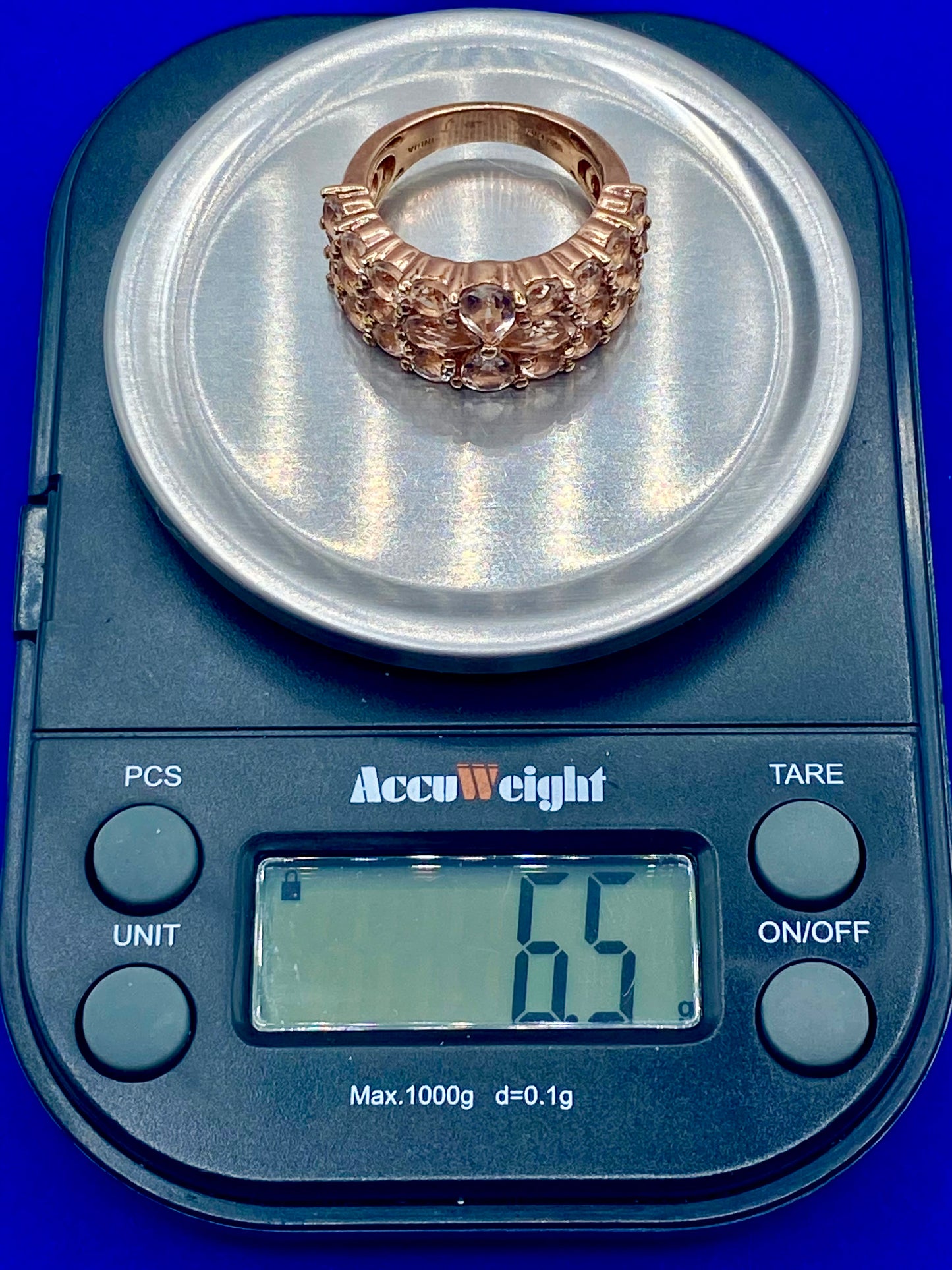 Sterling Silver Vermeil Morganite Ring