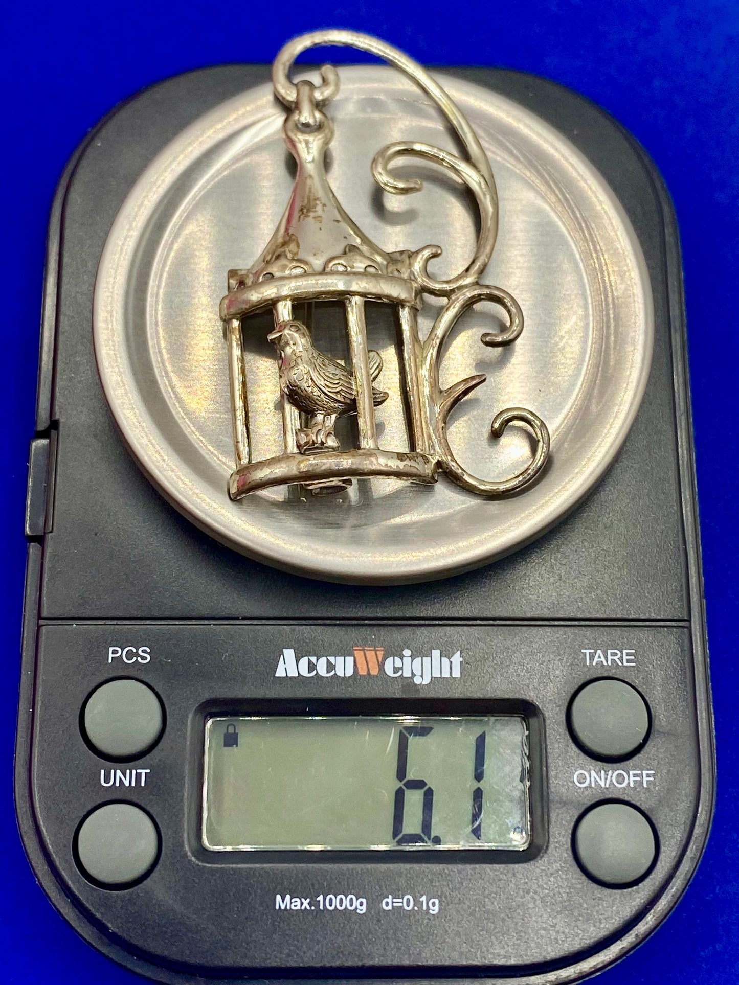 Vintage Sterling Silver Lang Bird Cage Brooch