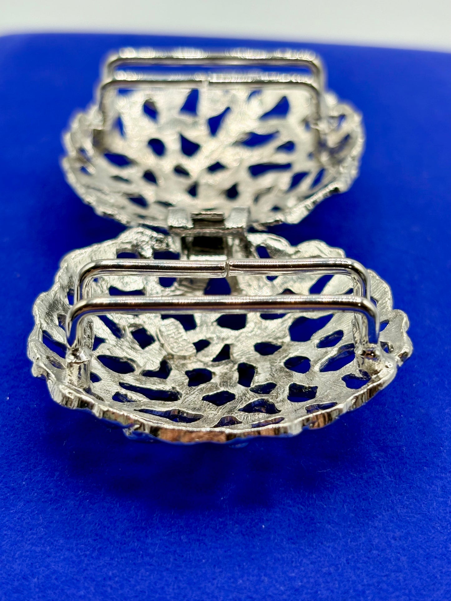 Vintage Silver Tone Mimi Din 2 Piece Belt Buckle